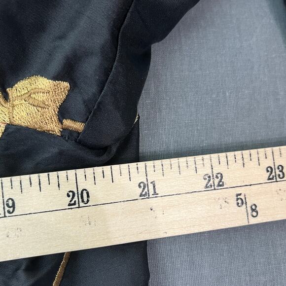 Spiegel Silk Jacket Womens Small Black Floral Embroidered Long Sleeve Lined - Picture 11 of 11